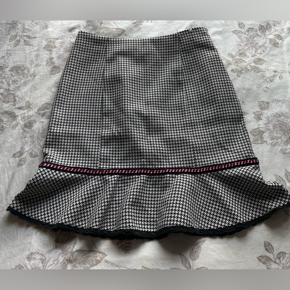Vintage Tweed Pink Ribbon Pencil Skirt 6 Office Siren Coquette Clueless Academia